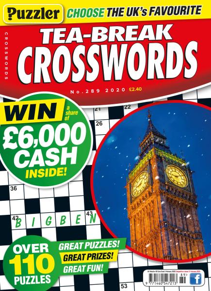 Puzzler Tea-Break Crosswords - Issue 289 - January 2020